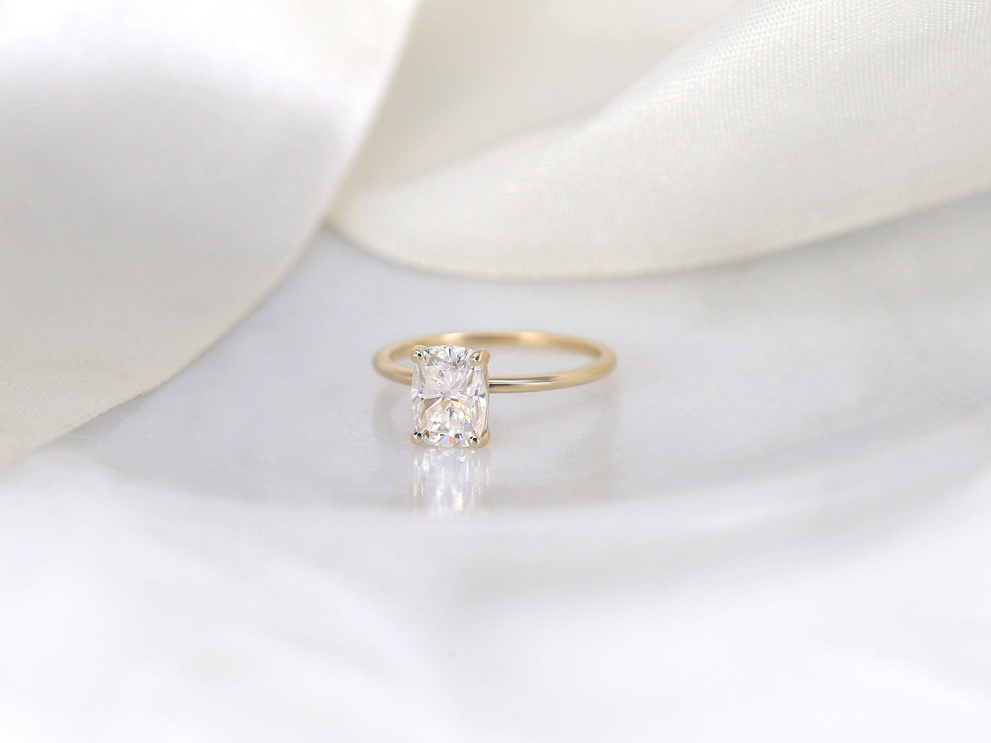2 CT Emerald Pave Moissanite Engagement Ring