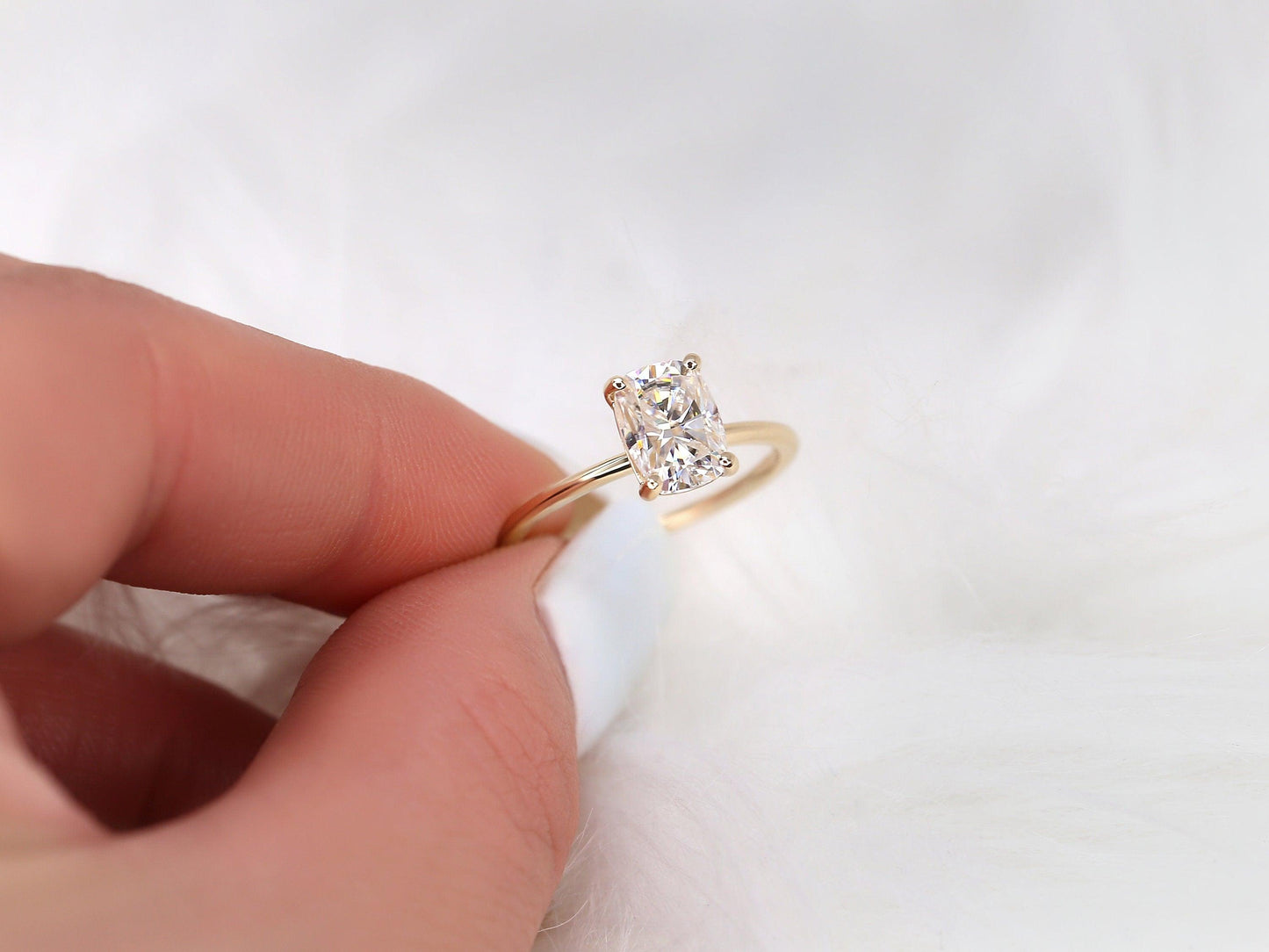 2 CT Emerald Pave Moissanite Engagement Ring