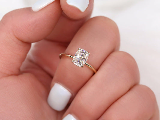 2 CT Emerald Pave Moissanite Engagement Ring