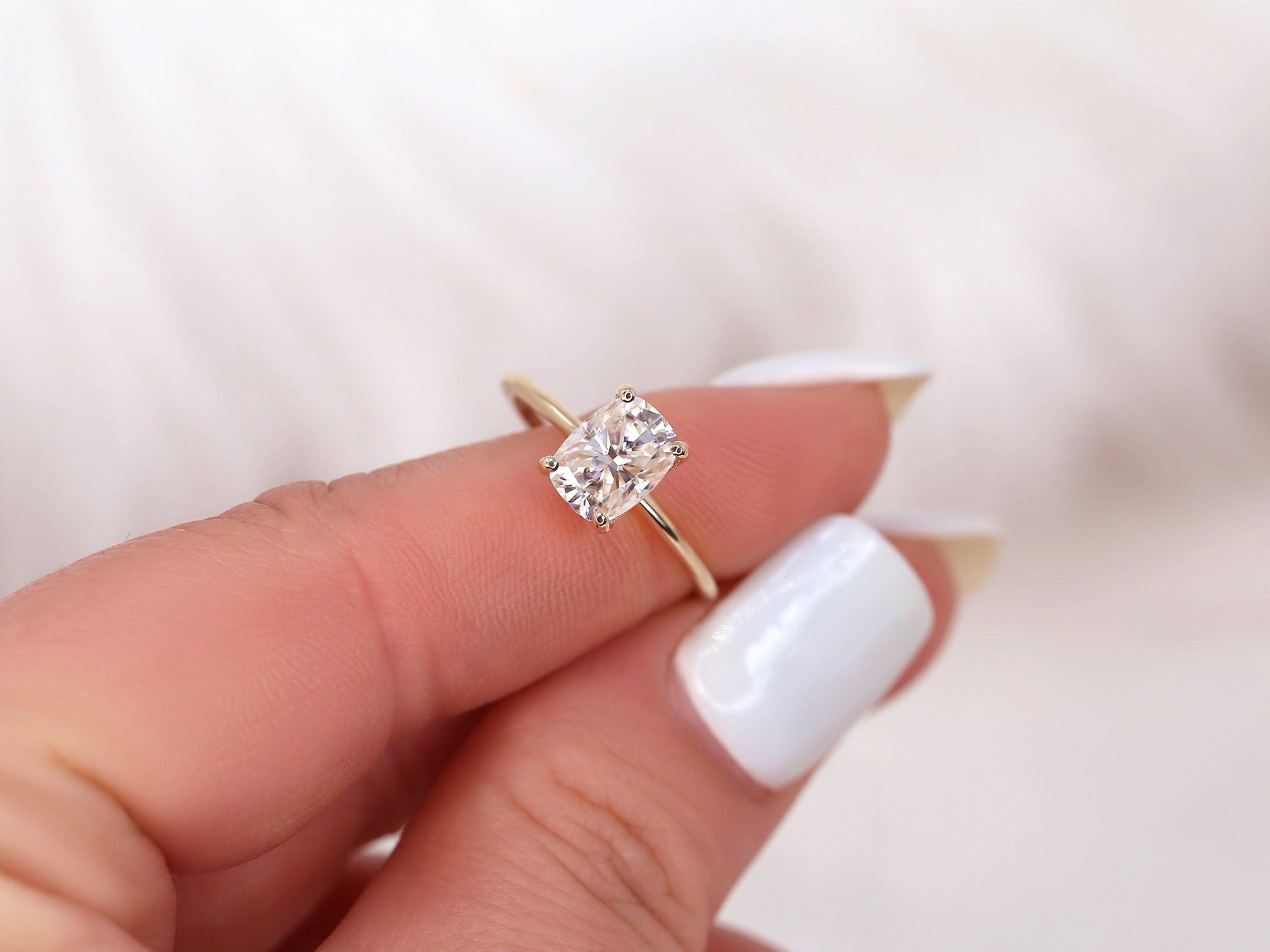 2 CT Emerald Pave Moissanite Engagement Ring