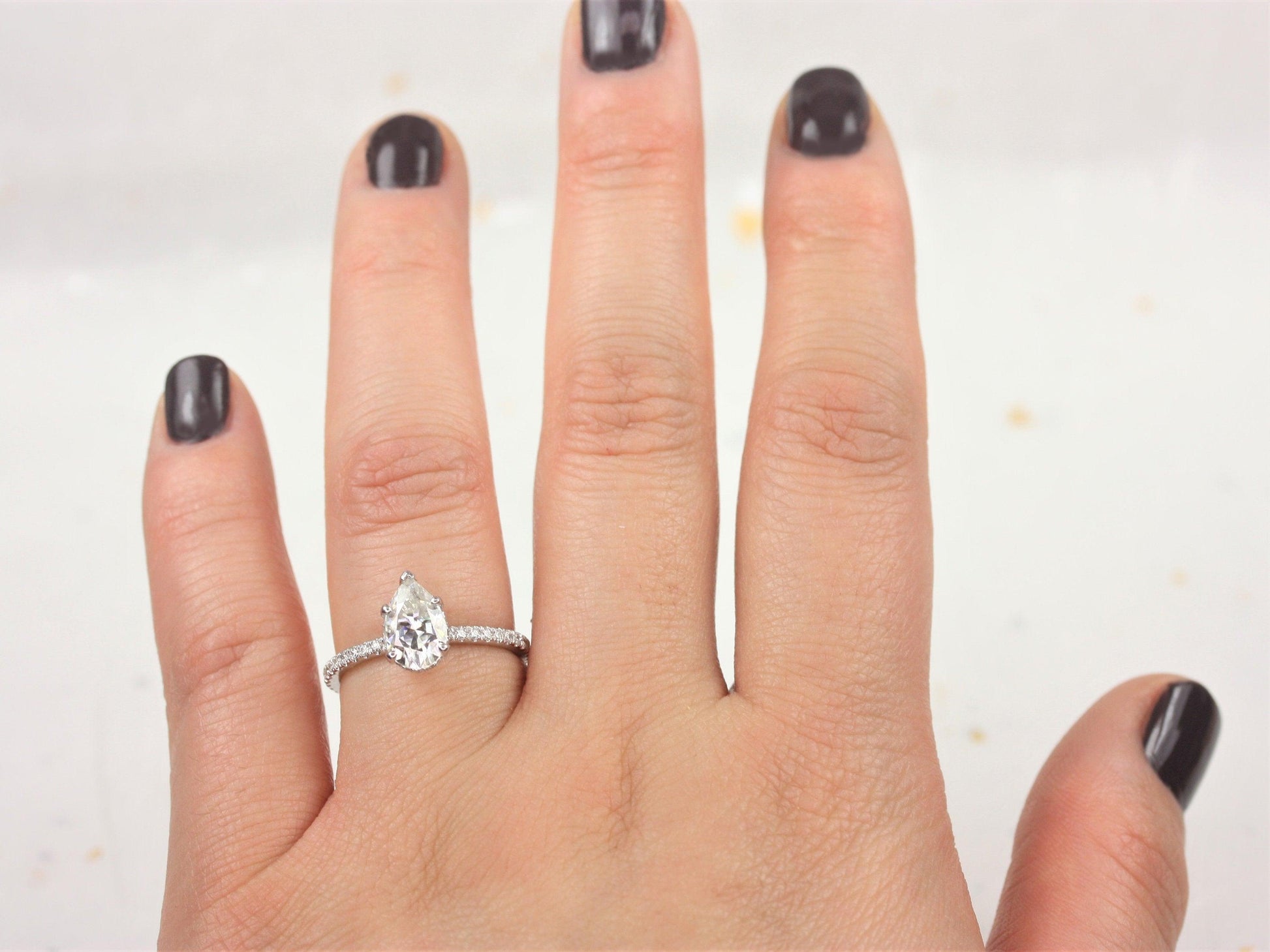 2 CT Emerald Pave Moissanite Engagement Ring