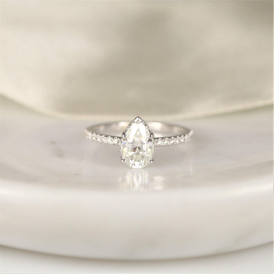 2 CT Emerald Pave Moissanite Engagement Ring