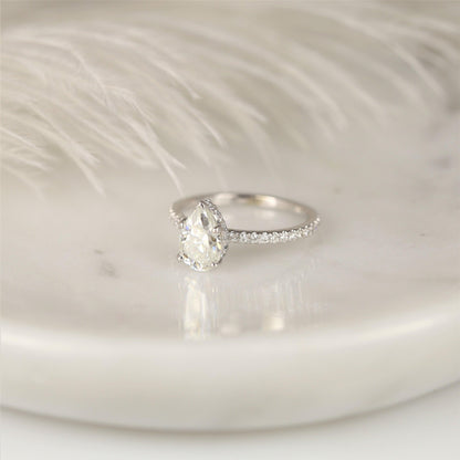 2 CT Emerald Pave Moissanite Engagement Ring