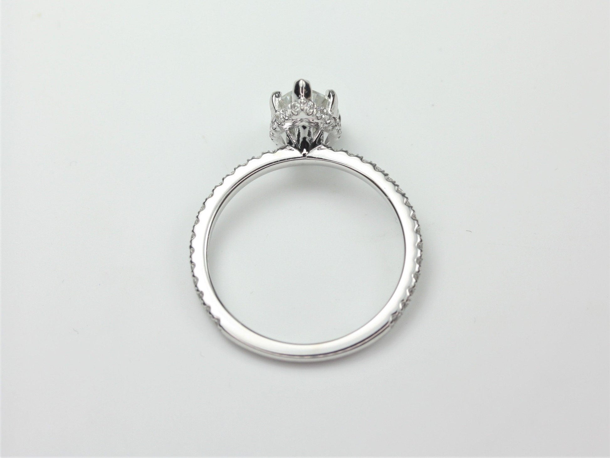 2 CT Emerald Pave Moissanite Engagement Ring