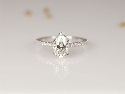 2 CT Emerald Pave Moissanite Engagement Ring
