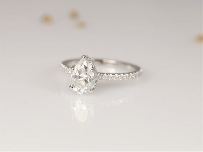 2 CT Emerald Pave Moissanite Engagement Ring