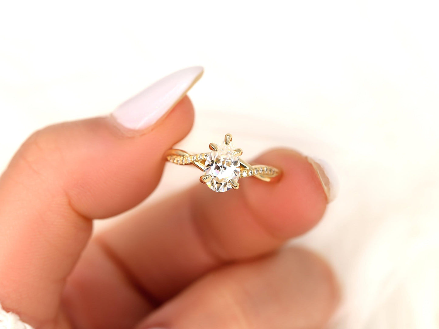 2 CT Emerald Pave Moissanite Engagement Ring