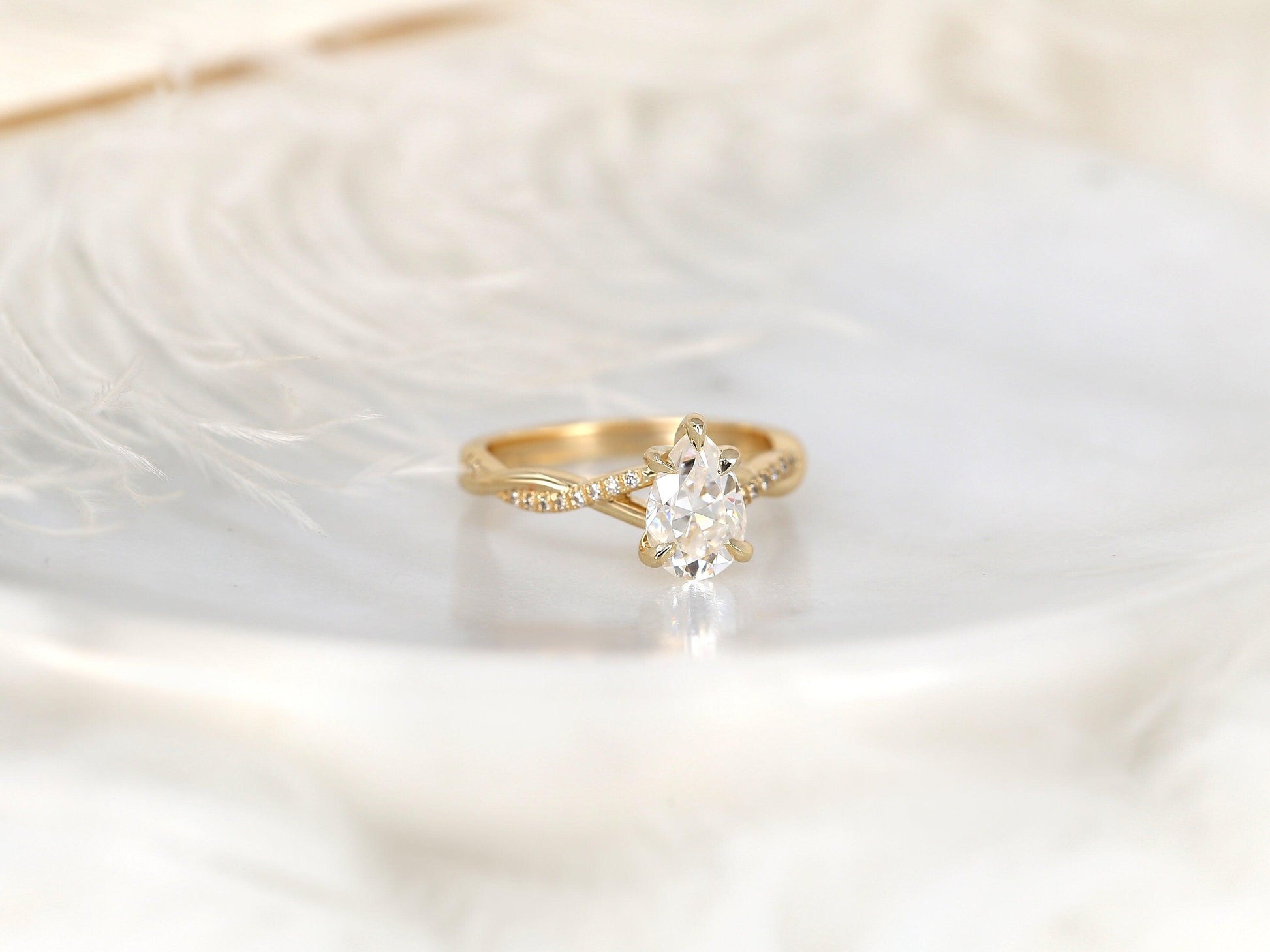 2 CT Emerald Pave Moissanite Engagement Ring