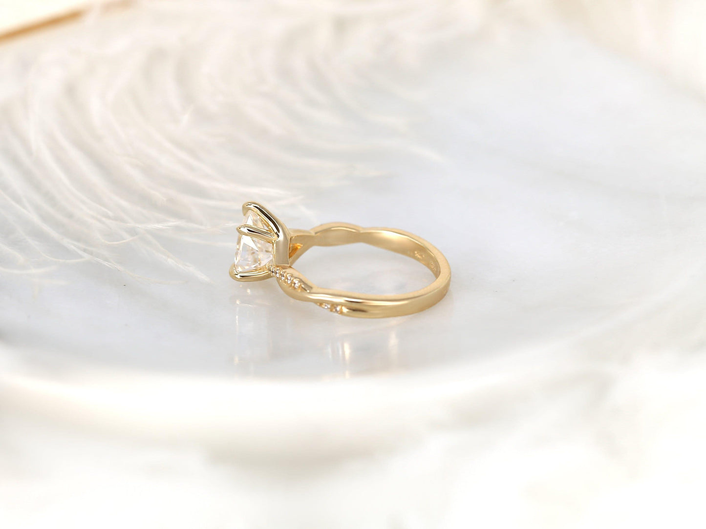 2 CT Emerald Pave Moissanite Engagement Ring