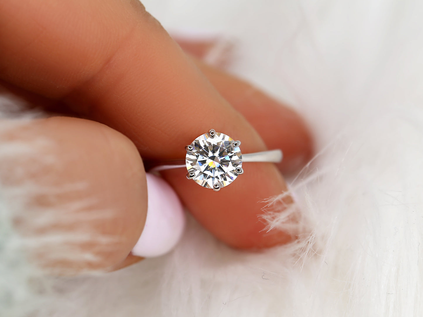 2 CT Emerald Pave Moissanite Engagement Ring