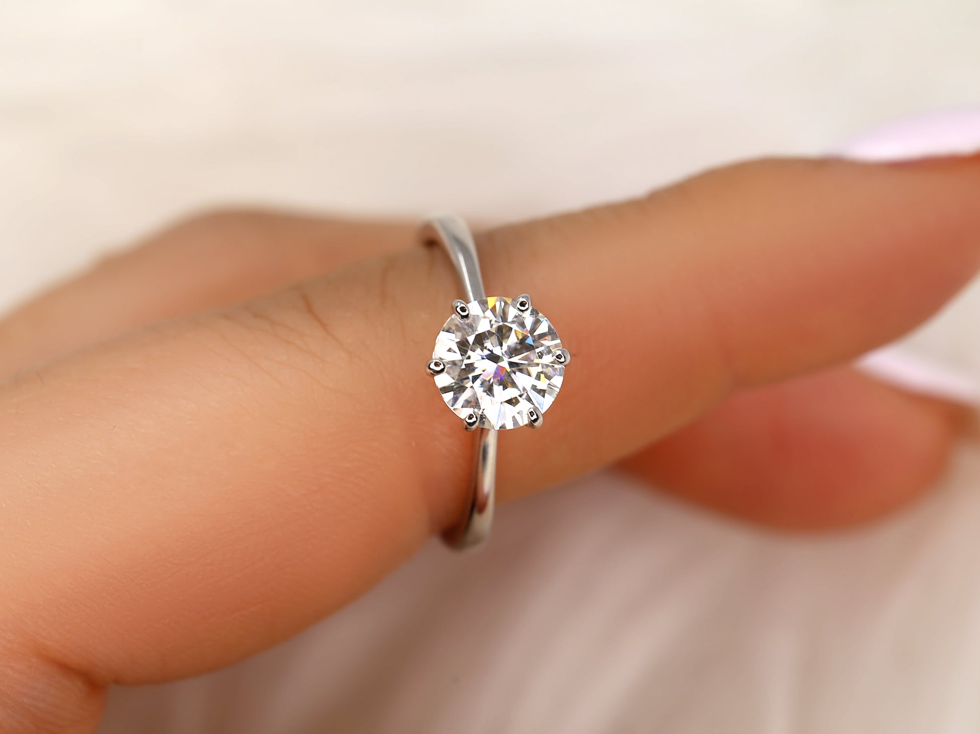 2 CT Emerald Pave Moissanite Engagement Ring