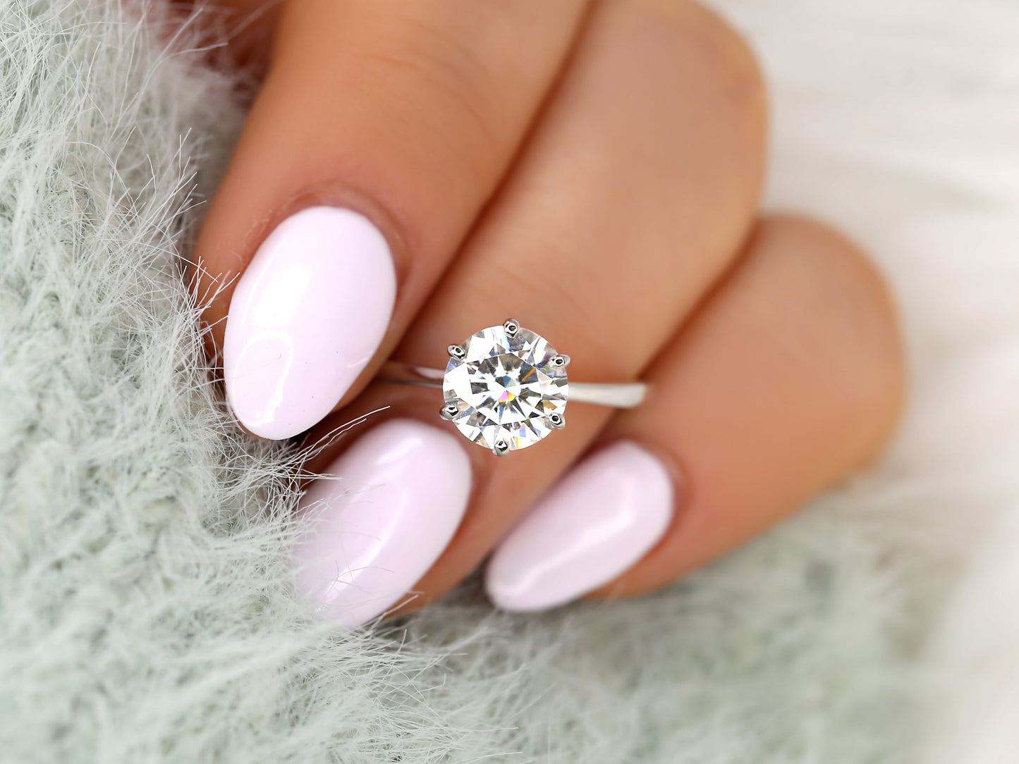 2 CT Emerald Pave Moissanite Engagement Ring