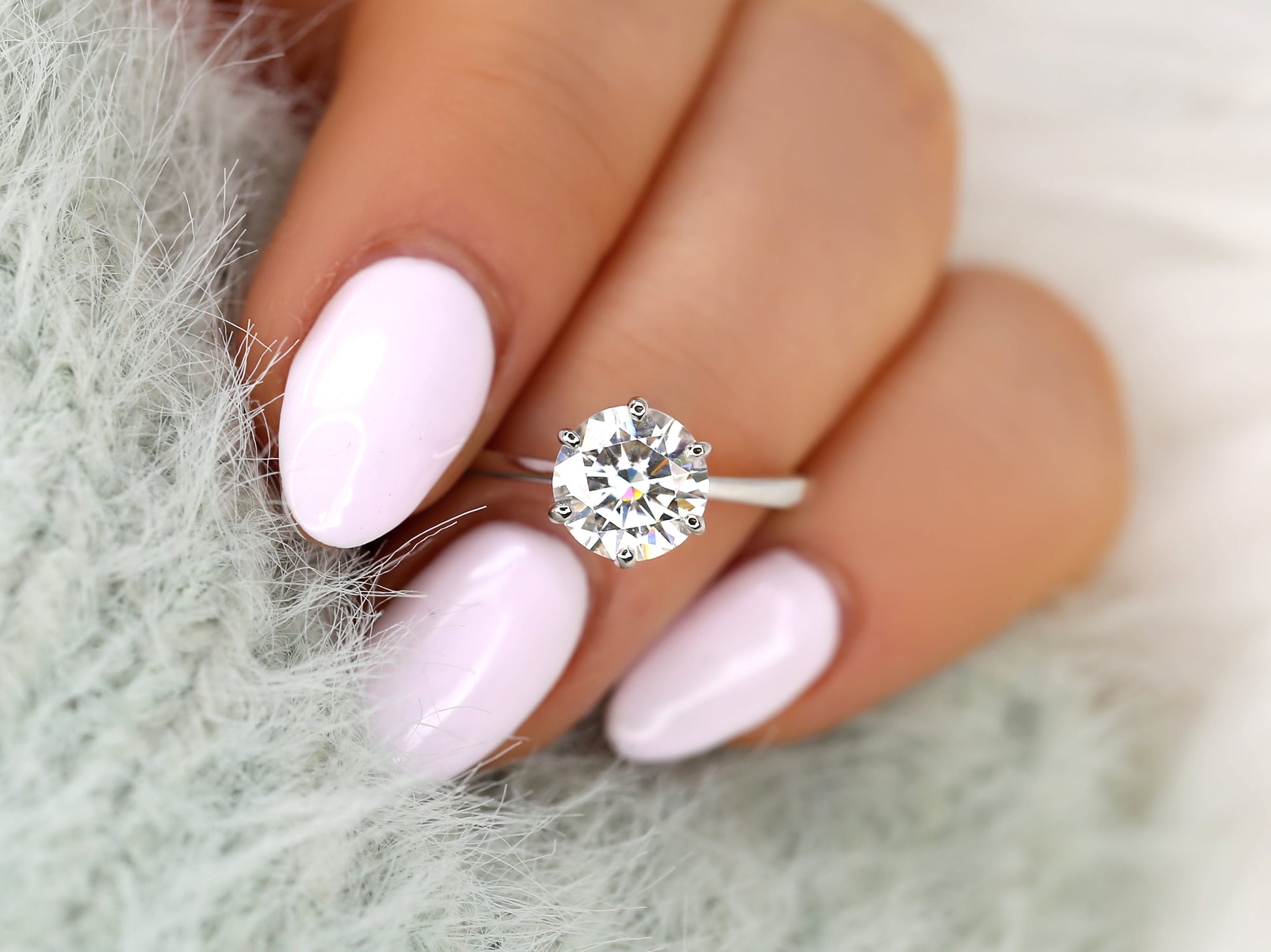 2 CT Emerald Pave Moissanite Engagement Ring