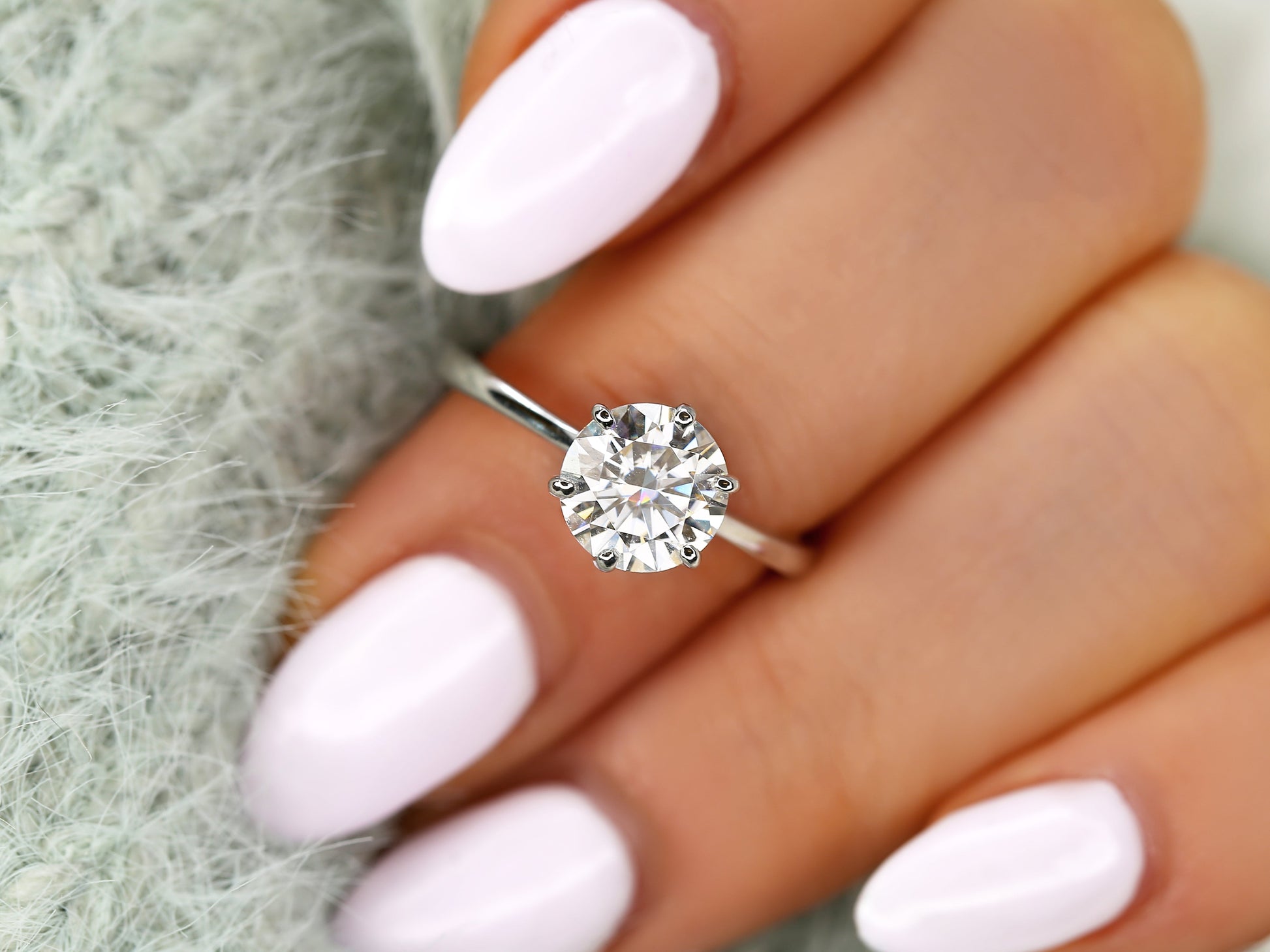 2 CT Emerald Pave Moissanite Engagement Ring