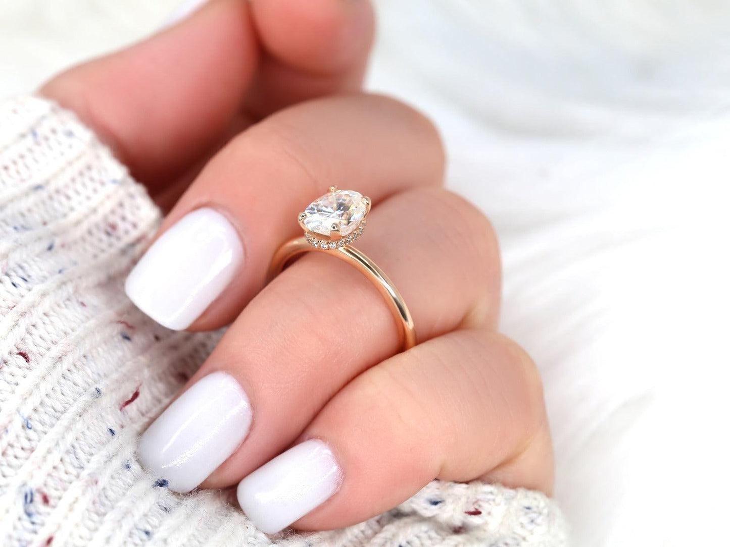 2 CT Emerald Pave Moissanite Engagement Ring