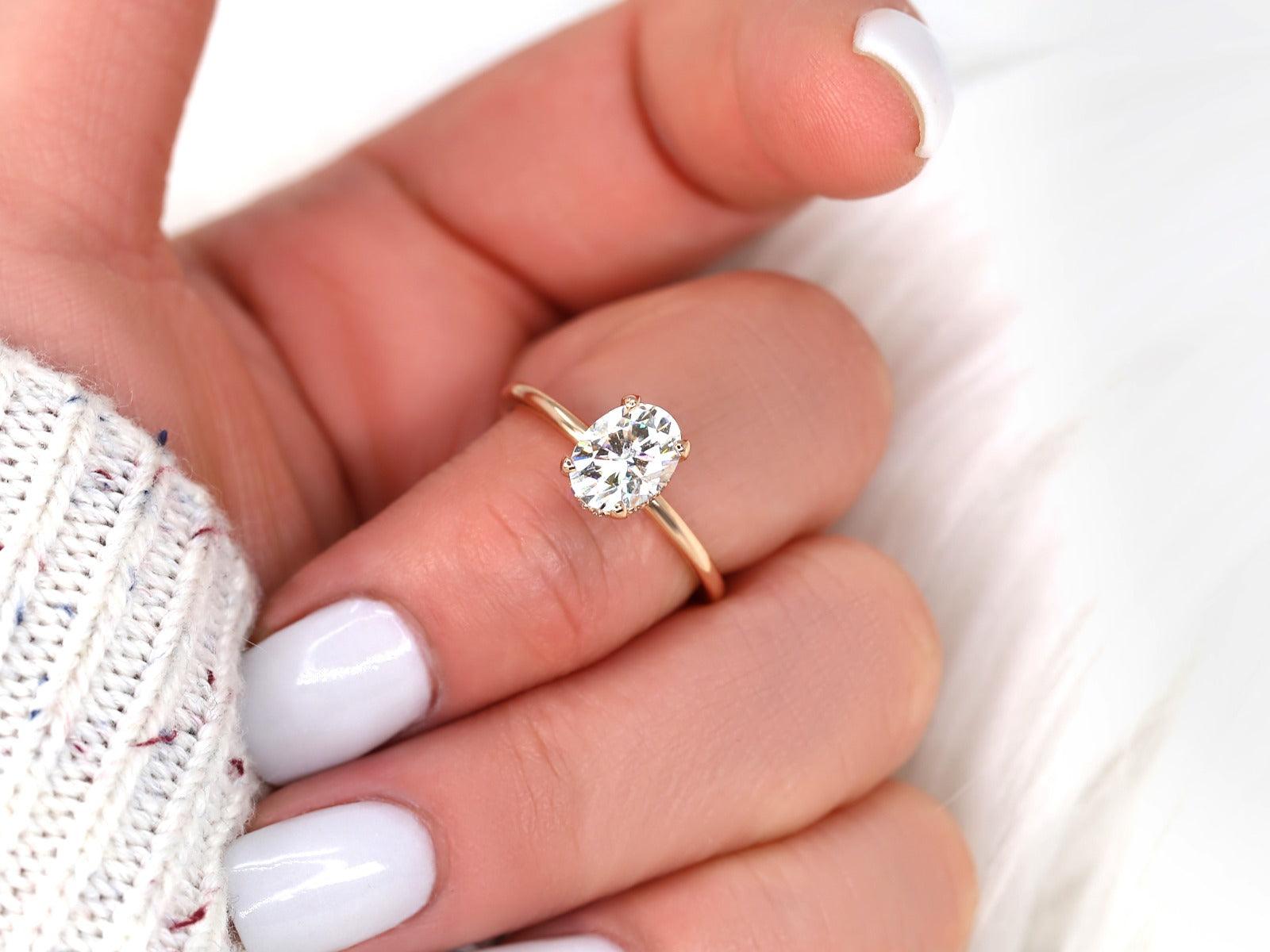 2 CT Emerald Pave Moissanite Engagement Ring