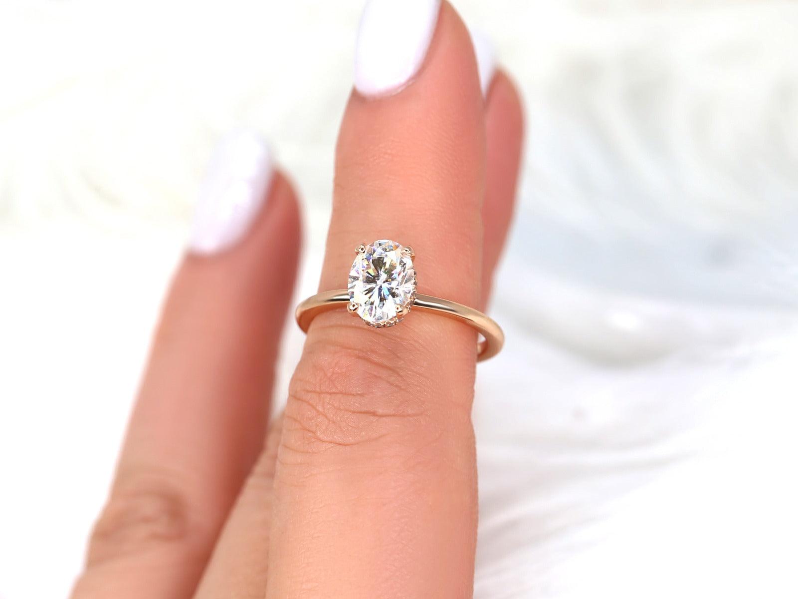 2 CT Emerald Pave Moissanite Engagement Ring