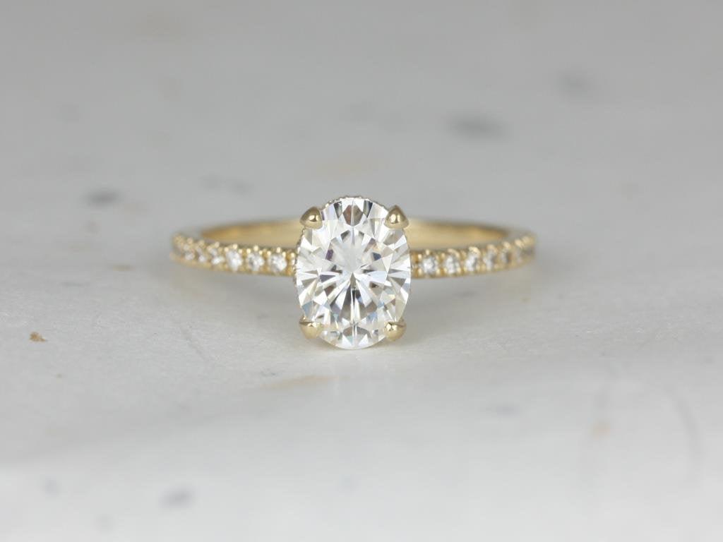 2 CT Emerald Pave Moissanite Engagement Ring