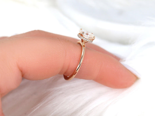 2 CT Emerald Pave Moissanite Engagement Ring