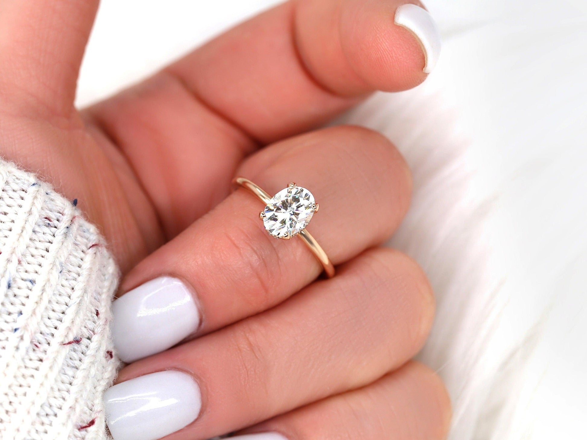 2 CT Emerald Pave Moissanite Engagement Ring