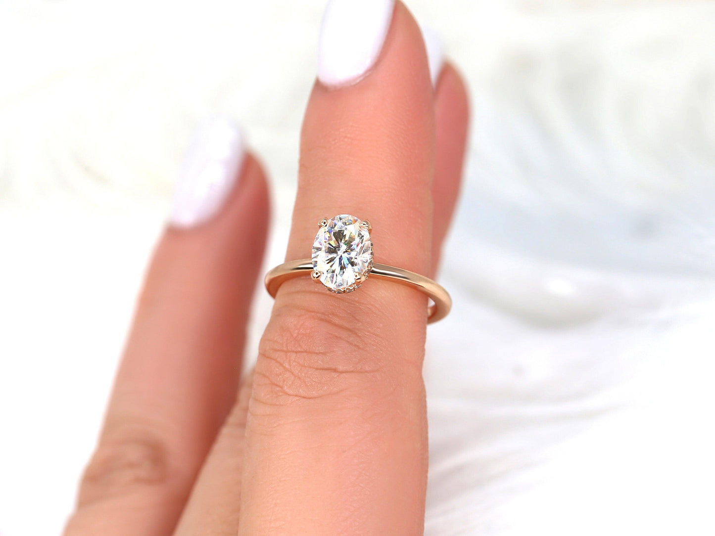 2 CT Emerald Pave Moissanite Engagement Ring