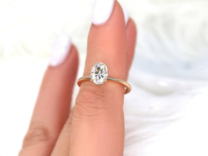 2 CT Emerald Pave Moissanite Engagement Ring