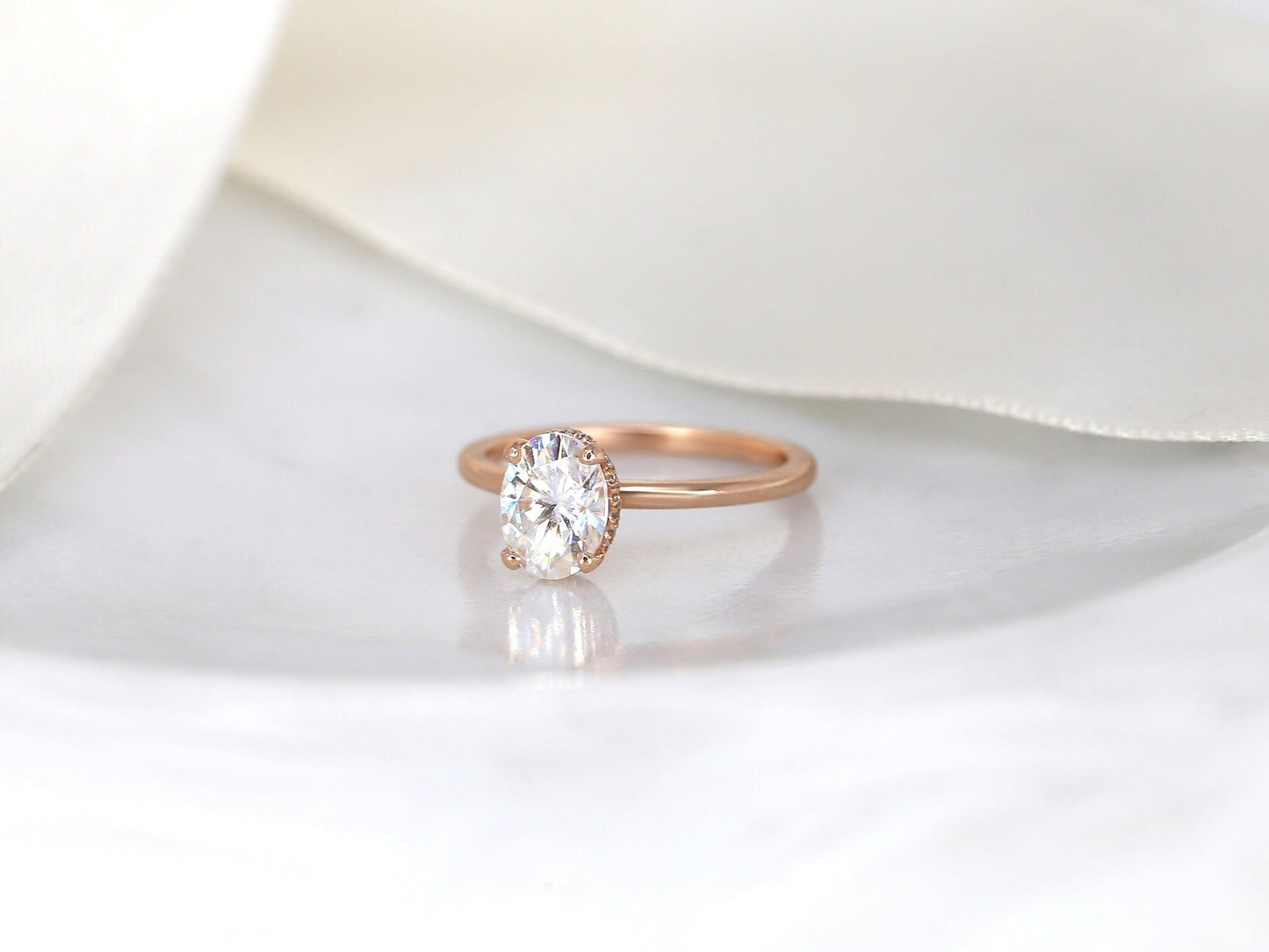 2 CT Emerald Pave Moissanite Engagement Ring