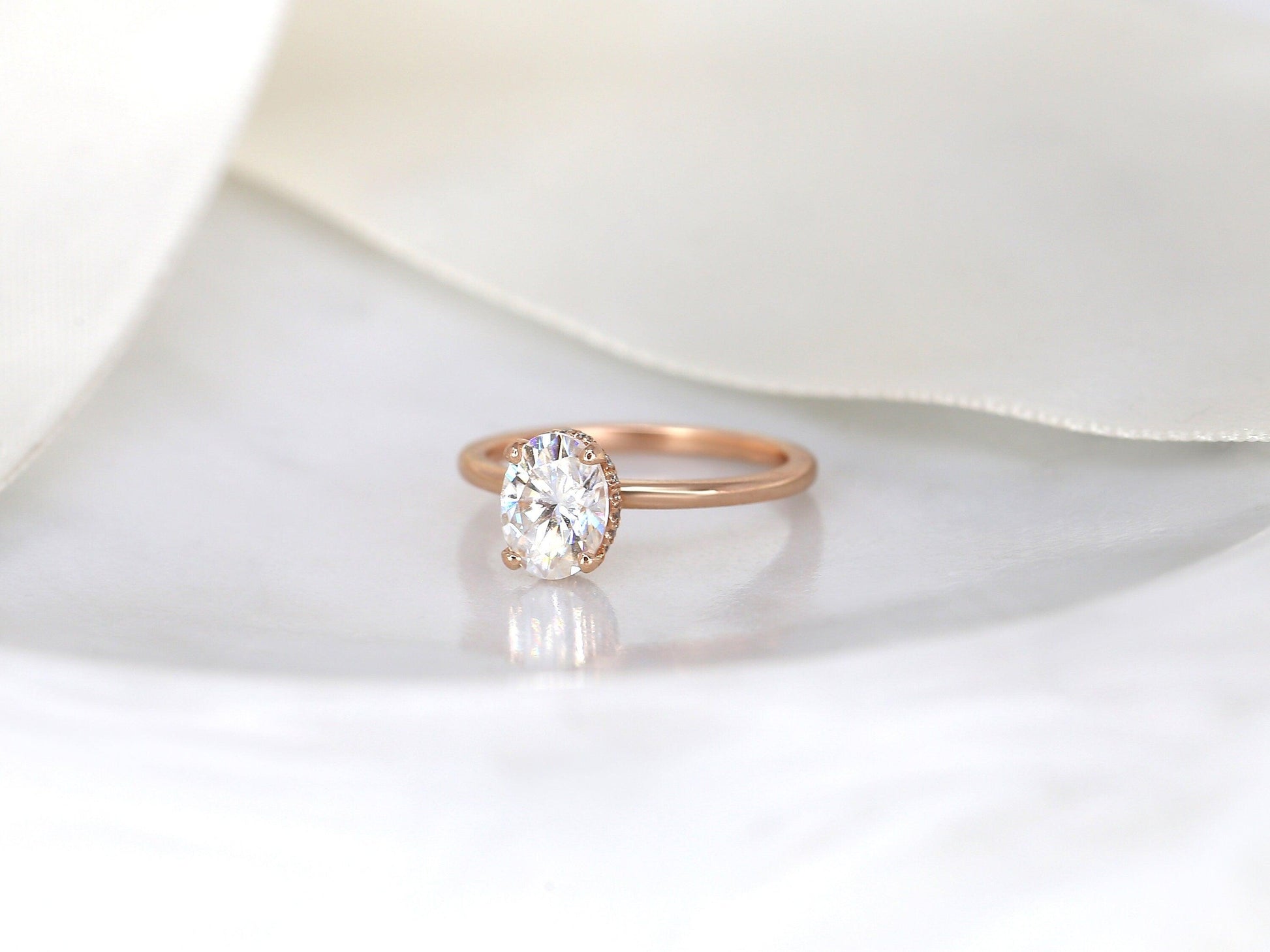 2 CT Emerald Pave Moissanite Engagement Ring