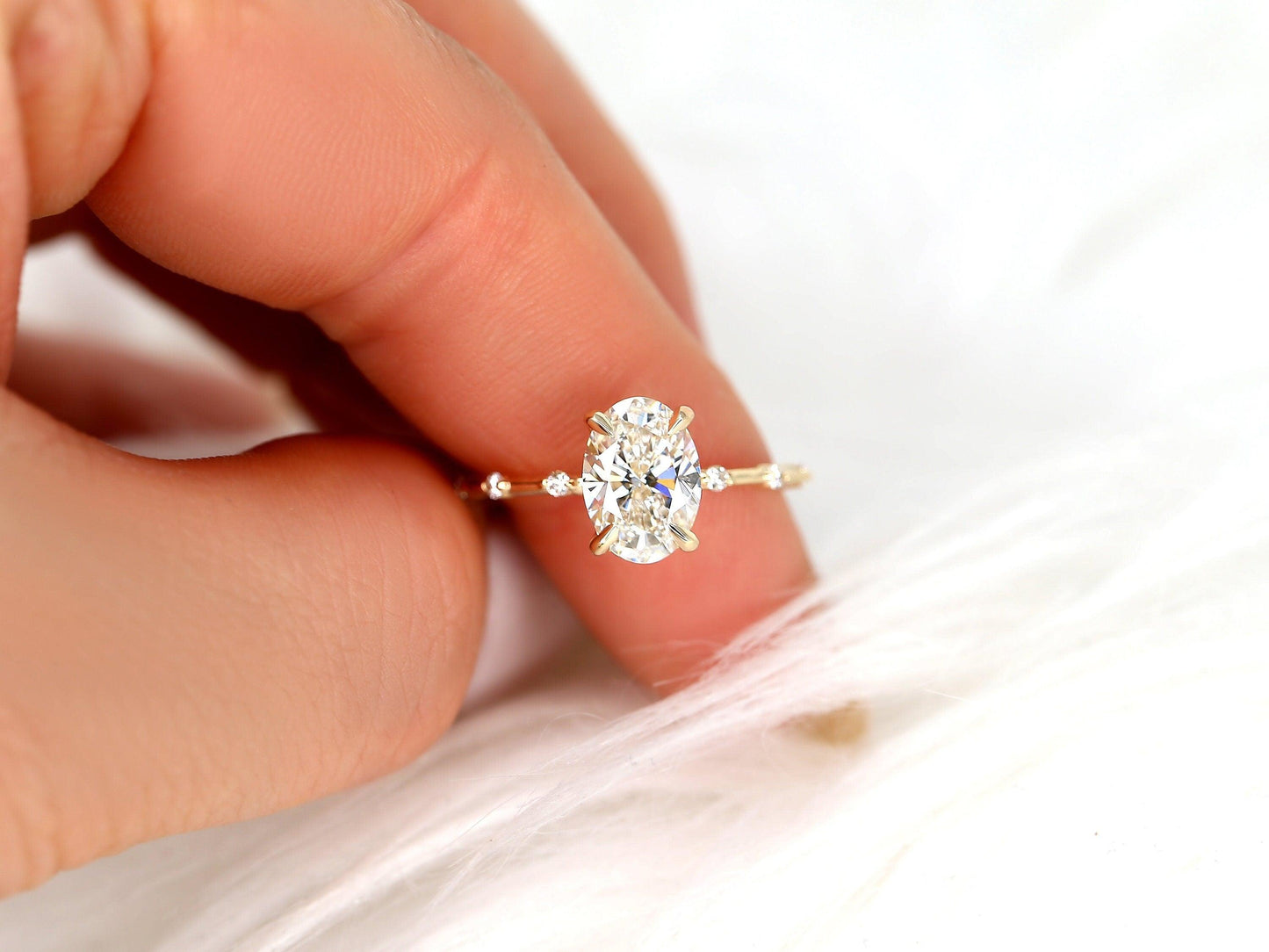 2 CT Emerald Pave Moissanite Engagement Ring