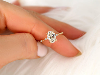 2 CT Emerald Pave Moissanite Engagement Ring