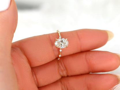 2 CT Emerald Pave Moissanite Engagement Ring