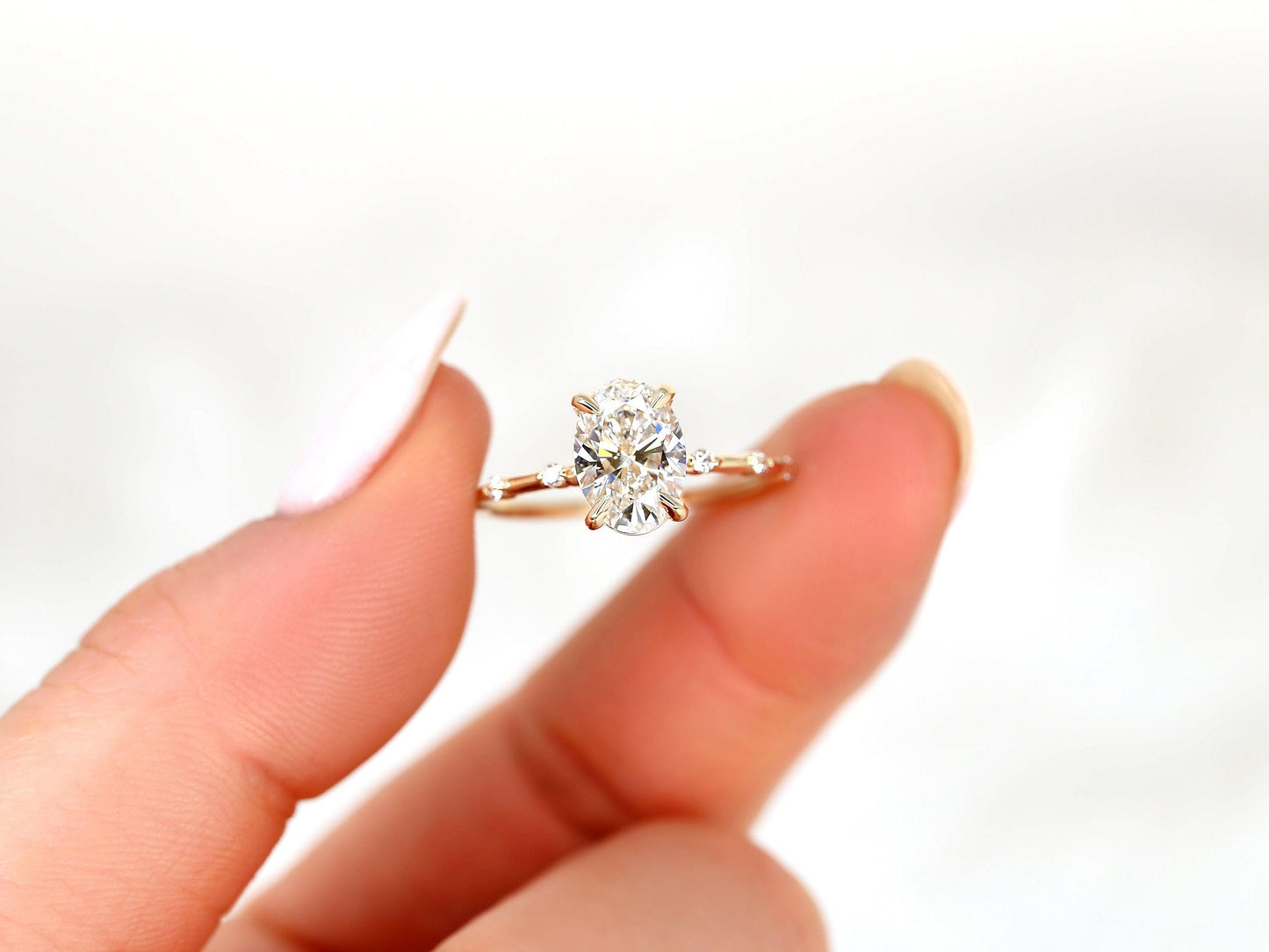 2 CT Emerald Pave Moissanite Engagement Ring