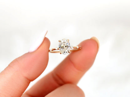 2 CT Emerald Pave Moissanite Engagement Ring