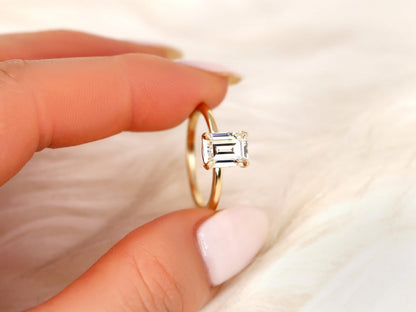 2 CT Emerald Pave Moissanite Engagement Ring
