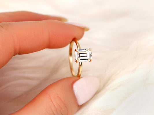 2 CT Emerald Pave Moissanite Engagement Ring