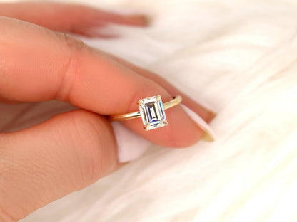 2 CT Emerald Pave Moissanite Engagement Ring