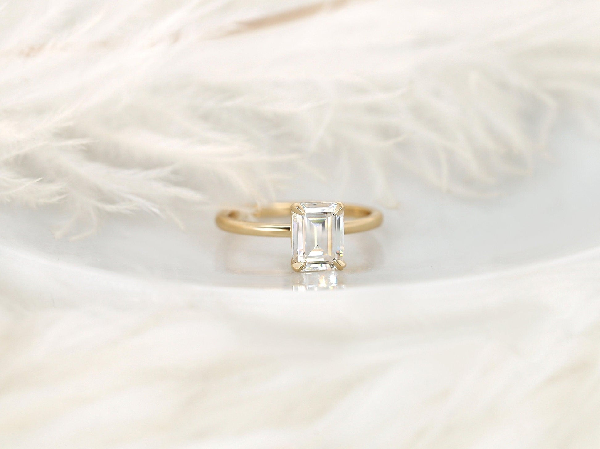 2 CT Emerald Pave Moissanite Engagement Ring