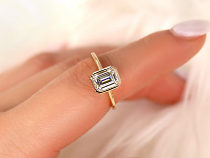 2 CT Emerald Pave Moissanite Engagement Ring