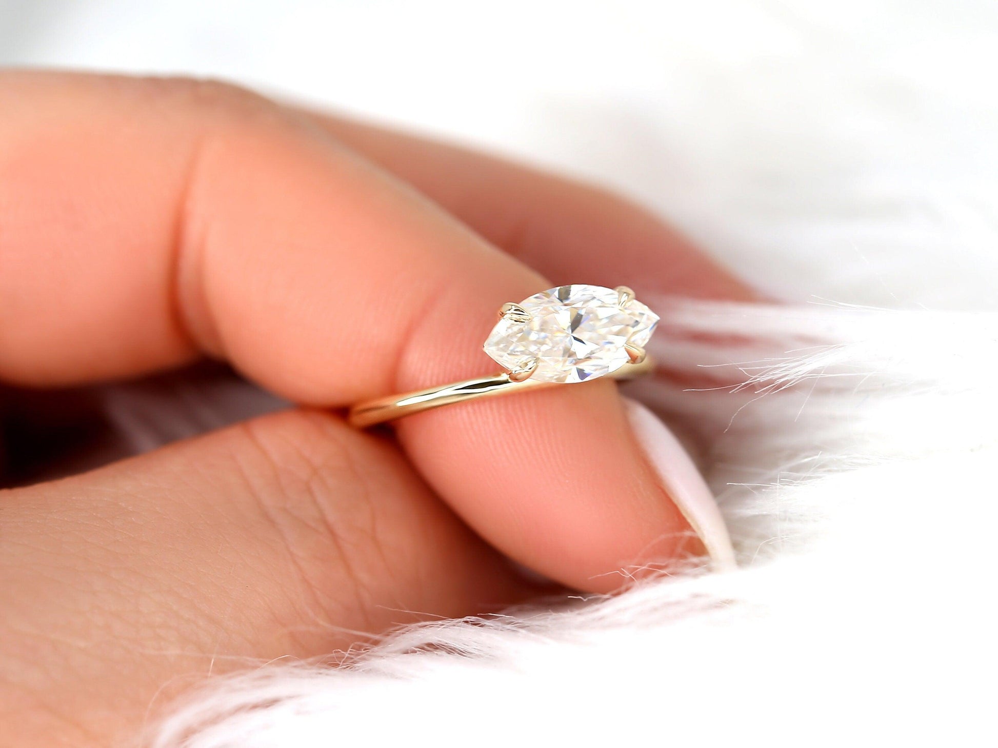 2 CT Emerald Pave Moissanite Engagement Ring