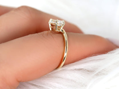 2 CT Emerald Pave Moissanite Engagement Ring