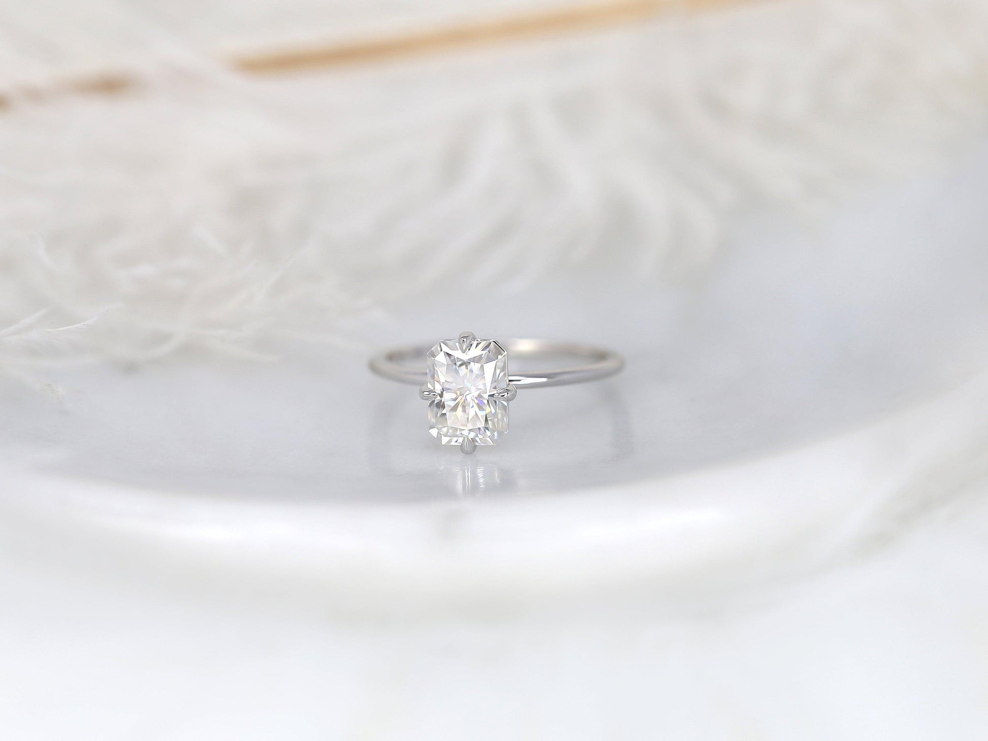 2 CT Emerald Pave Moissanite Engagement Ring