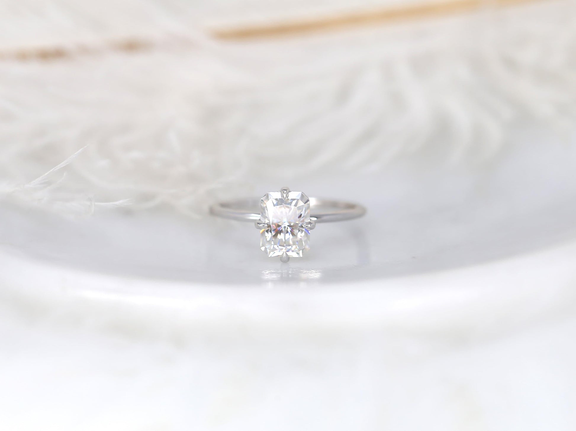 2 CT Emerald Pave Moissanite Engagement Ring