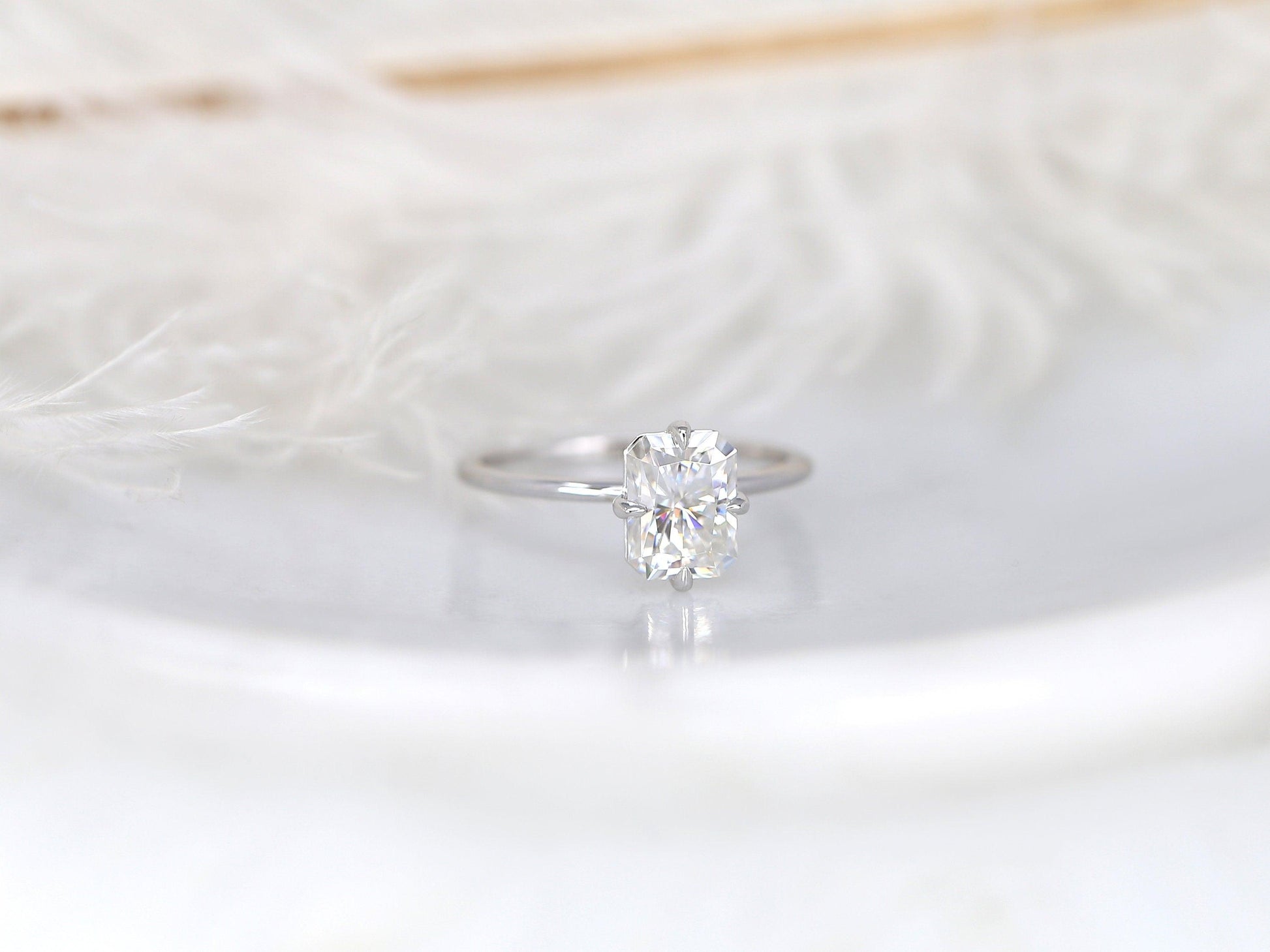 2 CT Emerald Pave Moissanite Engagement Ring