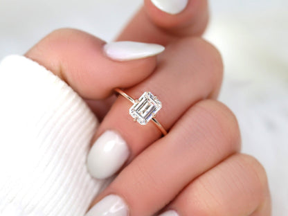 2 CT Emerald Pave Moissanite Engagement Ring