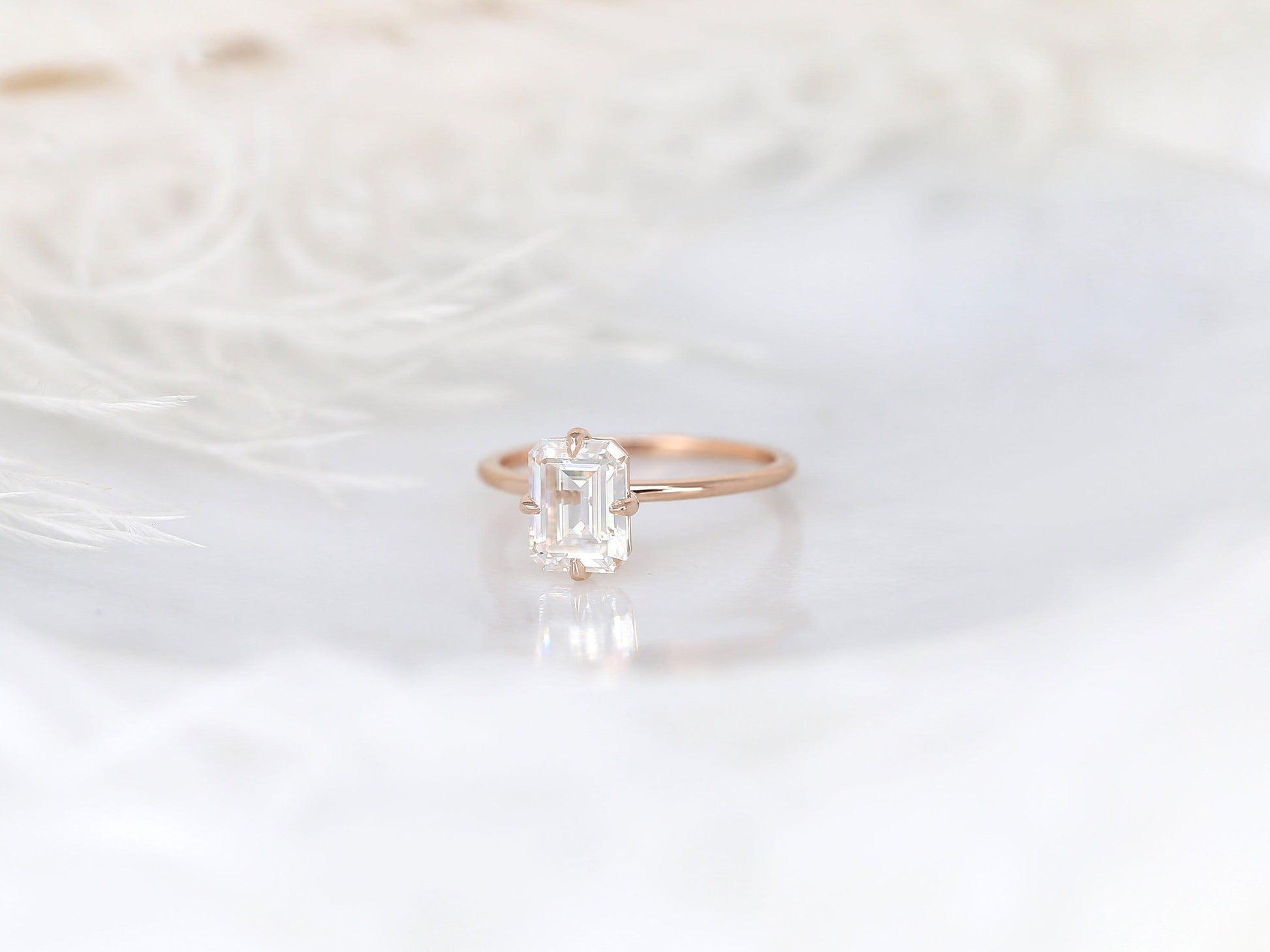 2 CT Emerald Pave Moissanite Engagement Ring