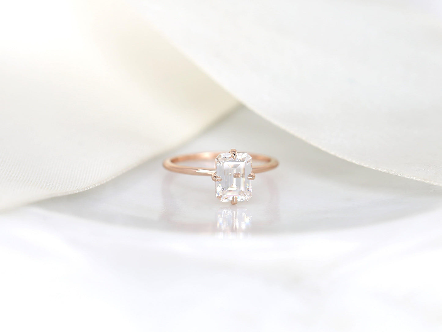 2 CT Emerald Pave Moissanite Engagement Ring