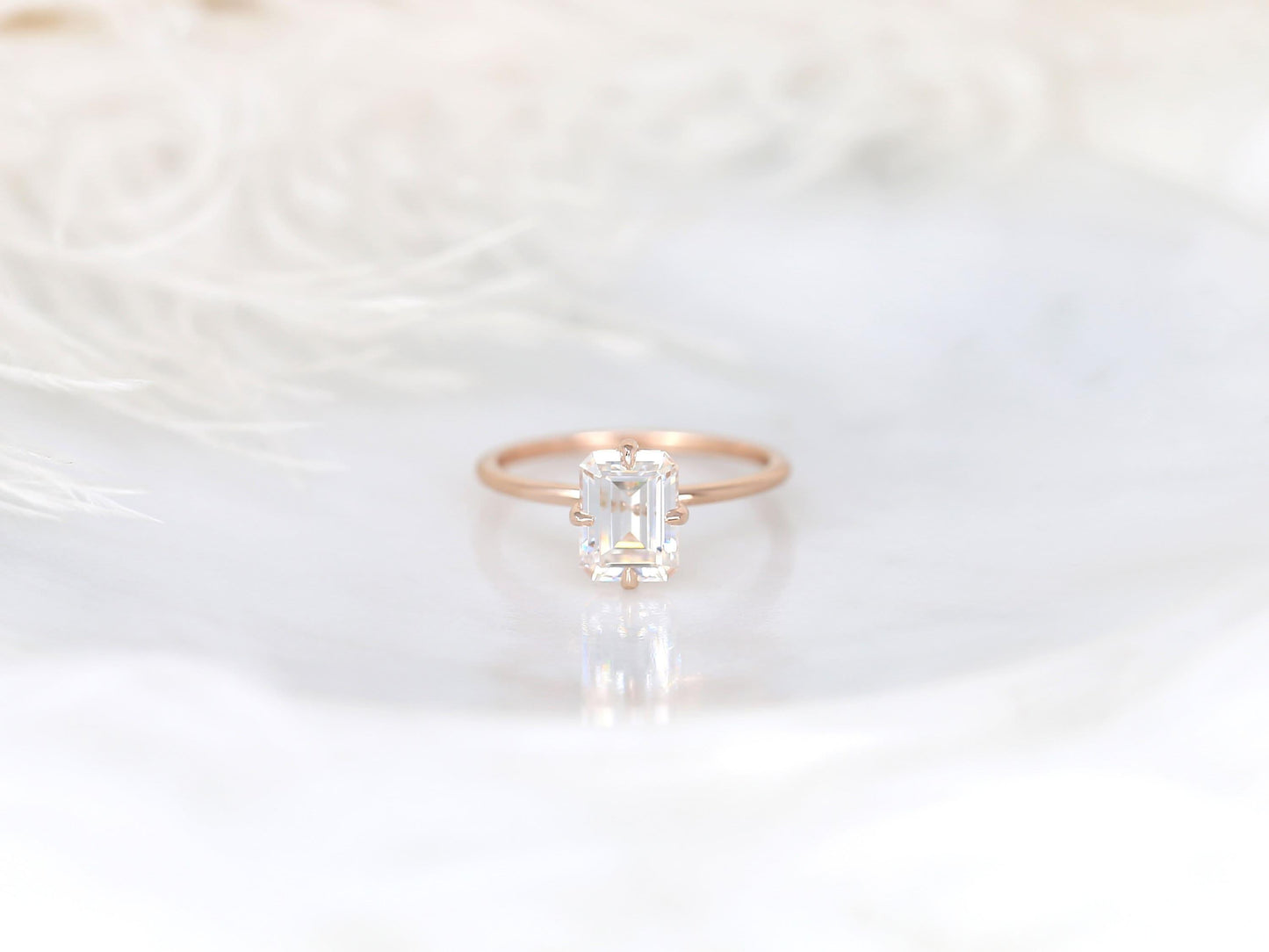 2 CT Emerald Pave Moissanite Engagement Ring
