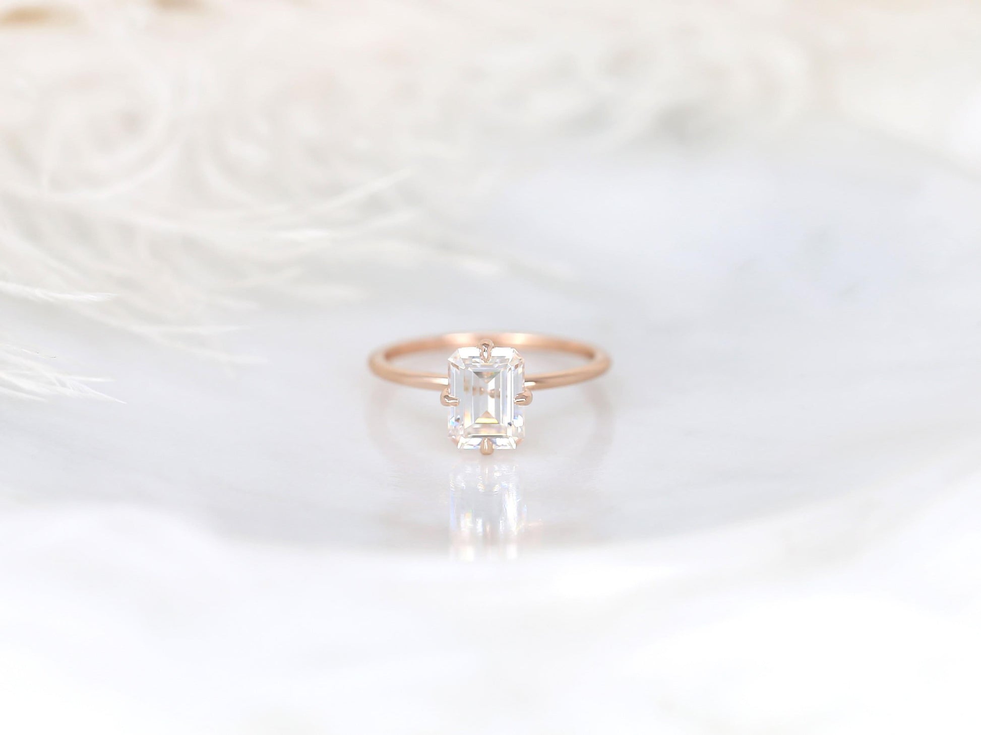 2 CT Emerald Pave Moissanite Engagement Ring
