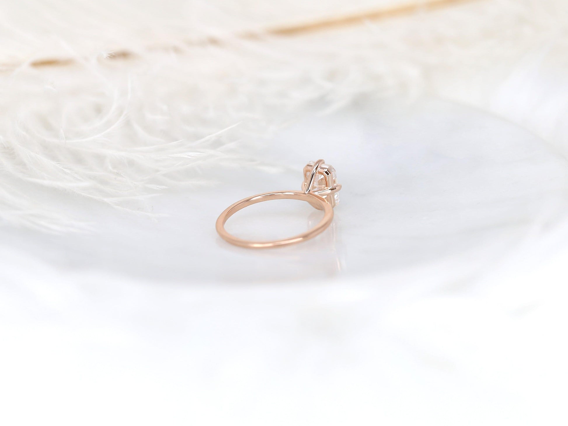 2 CT Emerald Pave Moissanite Engagement Ring