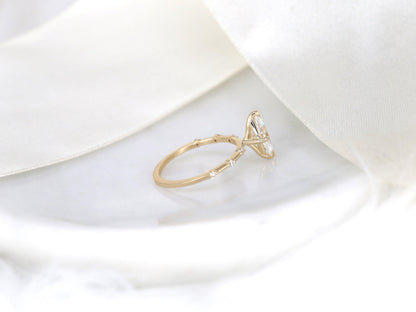 2 CT Emerald Pave Moissanite Engagement Ring
